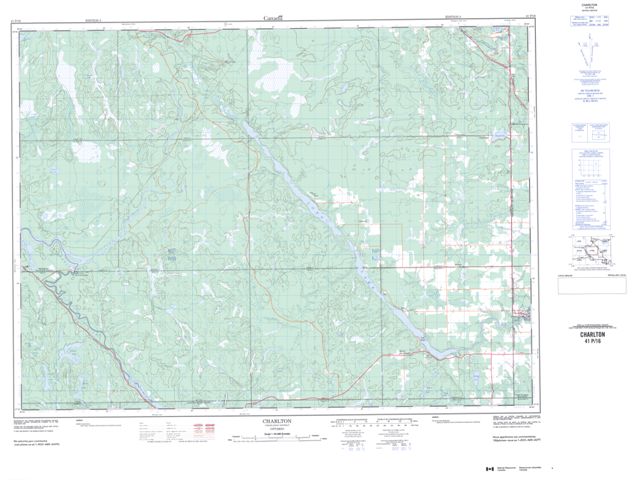 Charlton Topographic map 041P16 at 1:50,000 Scale