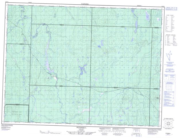 Peterbell Topographic map 042B11 at 1:50,000 Scale