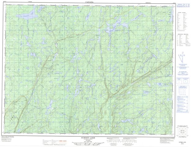 Gurney Lake Topographic map 042E04 at 1:50,000 Scale