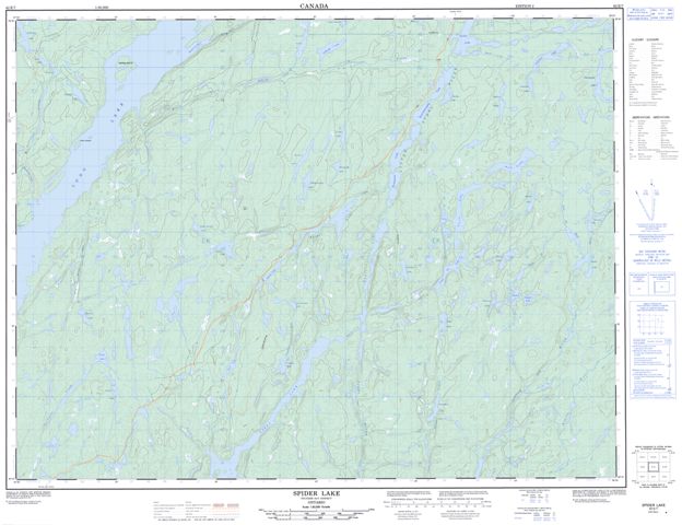 Spider Lake Topographic map 042E07 at 1:50,000 Scale