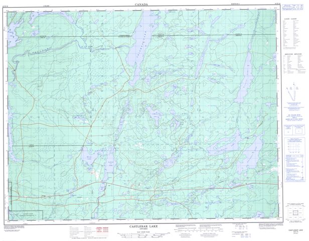 Castlebar Lake Topographic map 042E16 at 1:50,000 Scale