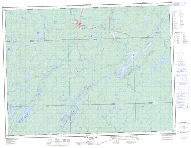 Hornepayne Topographic map 042F02 at 1:50,000 Scale