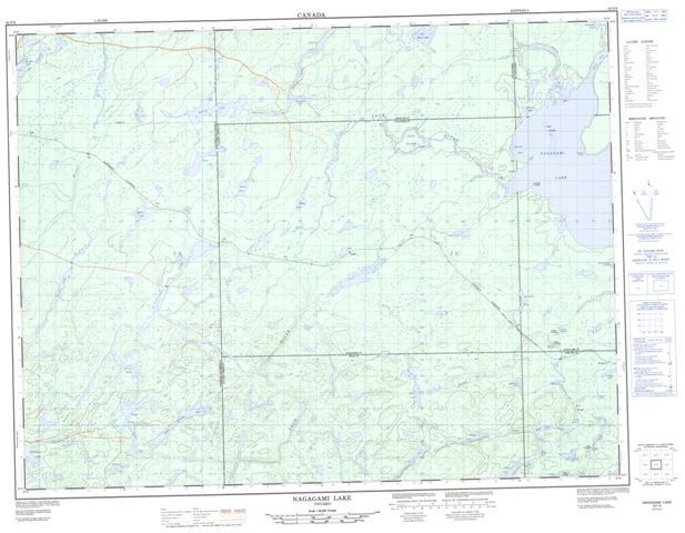 Nagagami Lake Topographic map 042F06 at 1:50,000 Scale