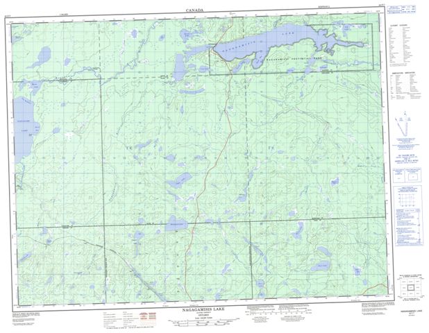 Nagagamisis Lake Topographic map 042F07 at 1:50,000 Scale