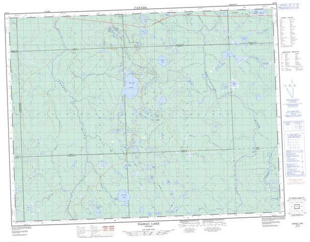 Nassau Lake Topographic map 042F09 at 1:50,000 Scale