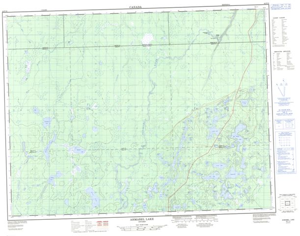 Ahmabel Lake Topographic map 042F10 at 1:50,000 Scale