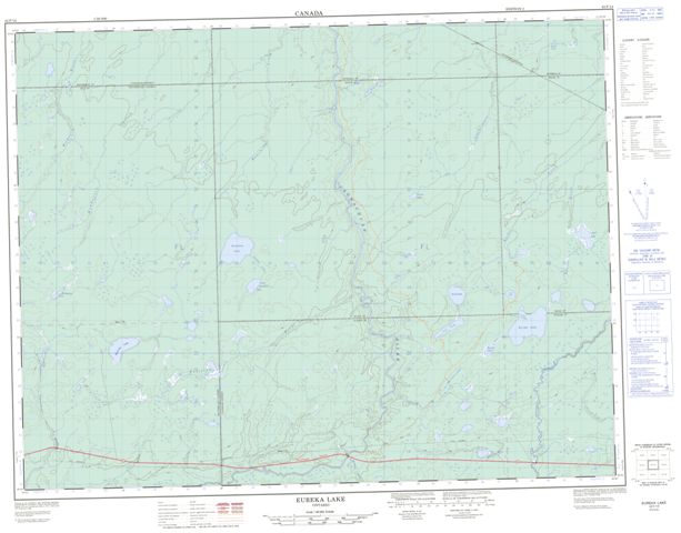 Eureka Lake Topographic map 042F14 at 1:50,000 Scale