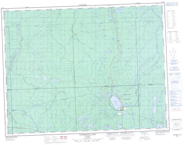 Constance Lake Topographic map 042F16 at 1:50,000 Scale