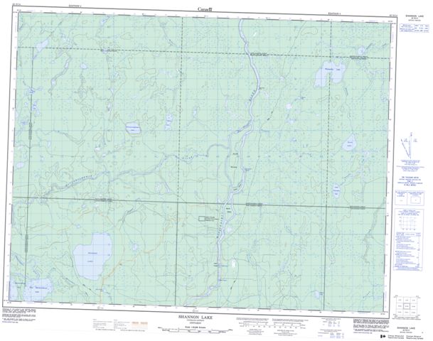 Shannon Lake Topographic map 042G14 at 1:50,000 Scale