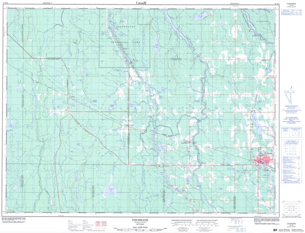Cochrane Topographic map 042H03 at 1:50,000 Scale
