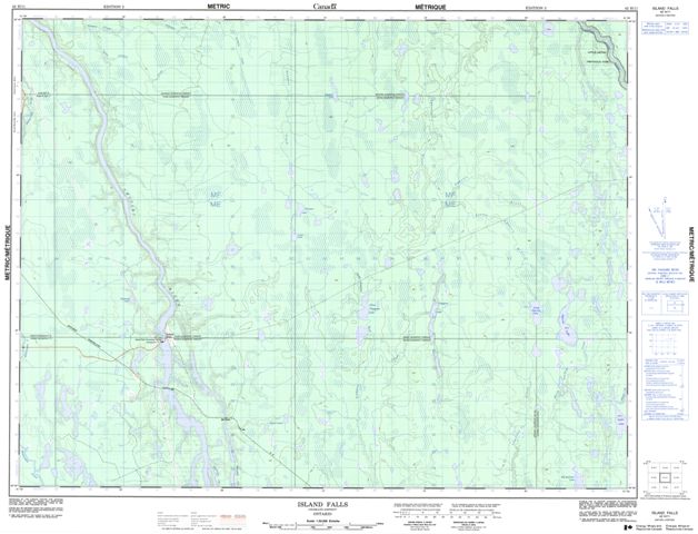 Island Falls Topographic map 042H11 at 1:50,000 Scale