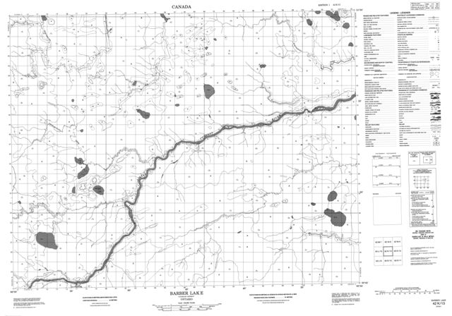 Barber Lake Topographic map 042K13 at 1:50,000 Scale