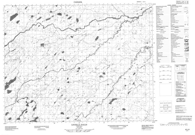 Louella Falls Topographic map 042L09 at 1:50,000 Scale