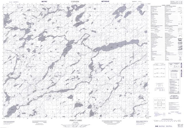 Percy Lake Topographic map 042L10 at 1:50,000 Scale