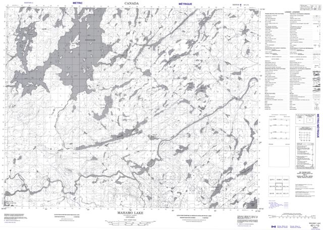Mahamo Lake Topographic map 042L13 at 1:50,000 Scale