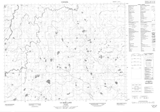 La Rose Lake Topographic map 042L16 at 1:50,000 Scale