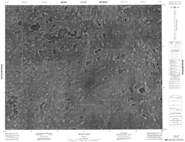 Dusey Lake Topographic map 042M02 at 1:50,000 Scale