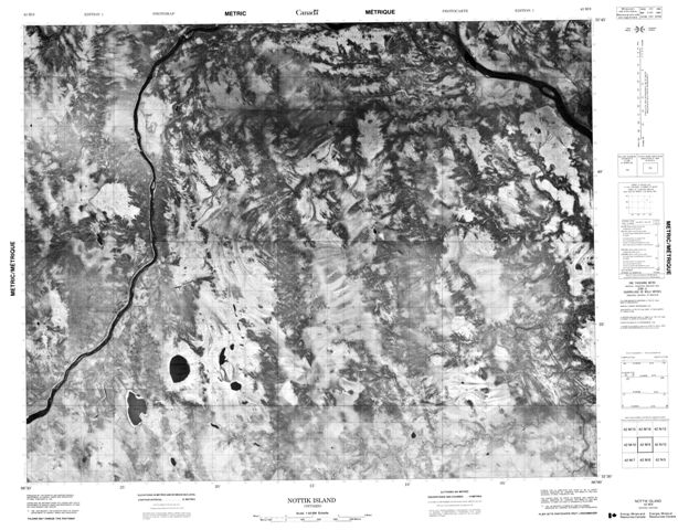 Nottik Island Topographic map 042M09 at 1:50,000 Scale
