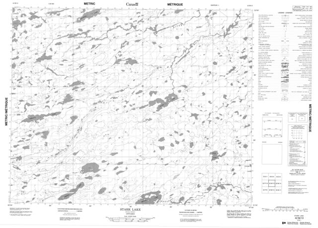 Stark Lake Topographic map 042M13 at 1:50,000 Scale