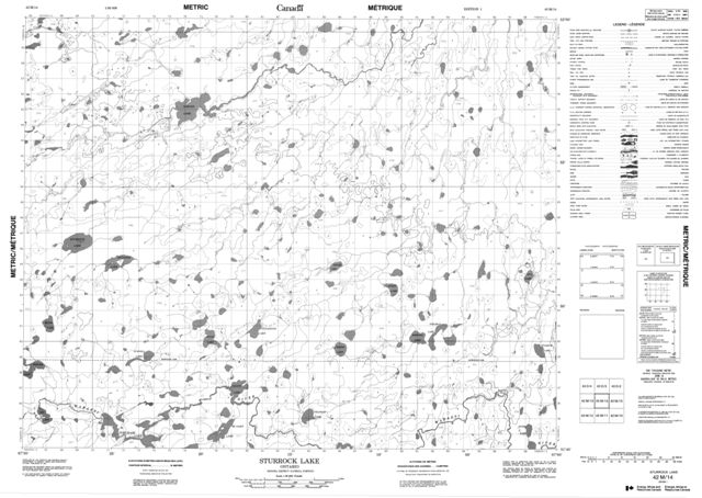 Sturrock Lake Topographic map 042M14 at 1:50,000 Scale