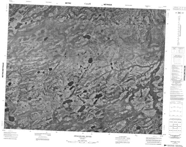 Awagakama River Topographic map 042O04 at 1:50,000 Scale