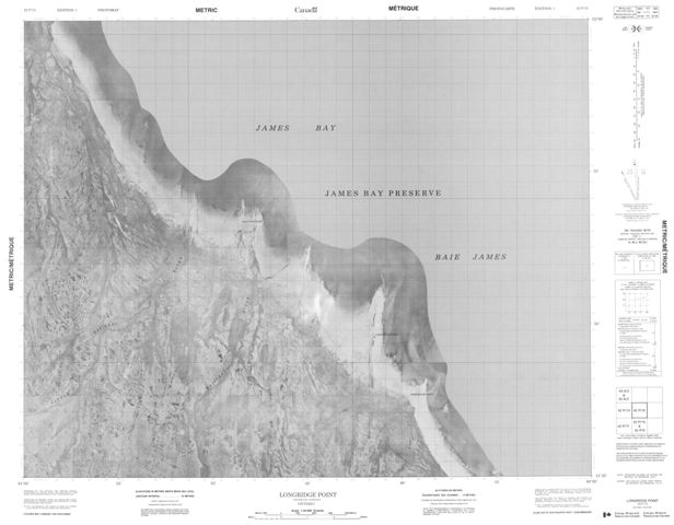Longridge Point Topographic map 042P15 at 1:50,000 Scale