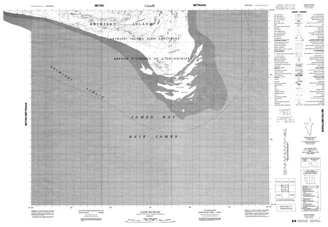 Cape Duncan Topographic map 043A10 at 1:50,000 Scale