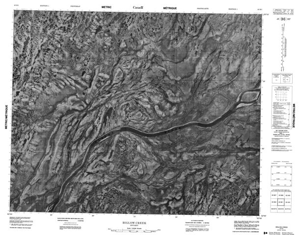 Biglow Creek Topographic map 043B01 at 1:50,000 Scale