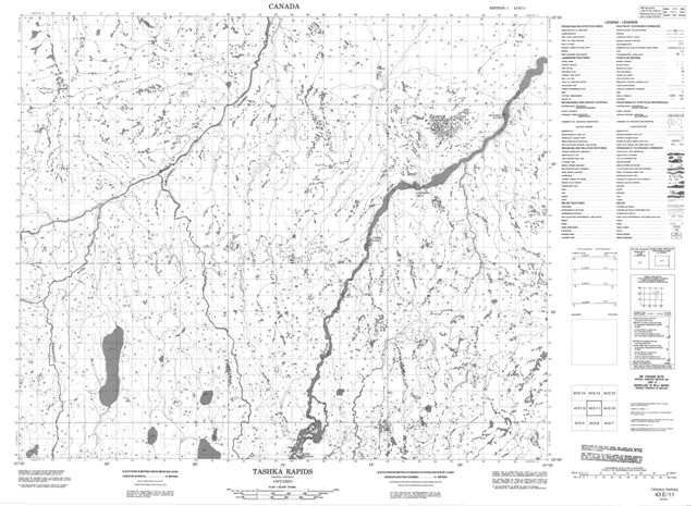 Tashka Rapids Topographic map 043E11 at 1:50,000 Scale