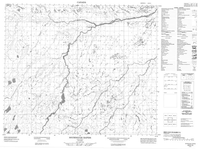 Sourdough Rapids Topographic map 043E13 at 1:50,000 Scale