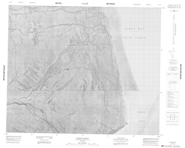 Ekwan Point Topographic map 043G08 at 1:50,000 Scale