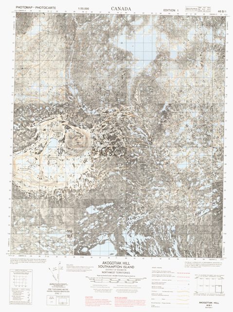 Akogotiak Hill Topographic map 046B01 at 1:50,000 Scale