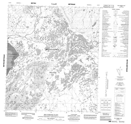 Big Corner Cliff Topographic map 046B02 at 1:50,000 Scale