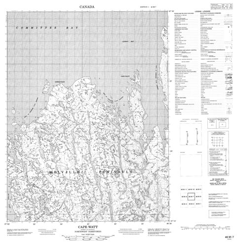 Cape Watt Topographic map 046M07 at 1:50,000 Scale