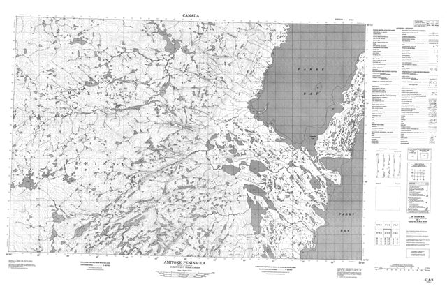 Amitoke Peninsula Topographic map 047A03 at 1:50,000 Scale
