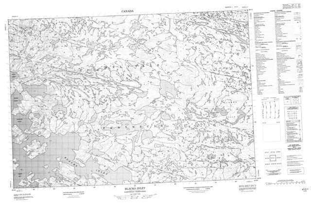 Blacks Inlet Topographic map 047C01 at 1:50,000 Scale