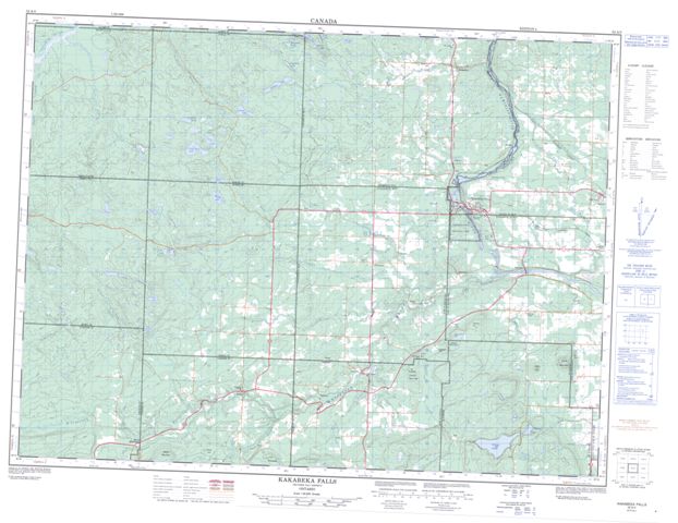 Kakabeka Falls Topographic map 052A05 at 1:50,000 Scale