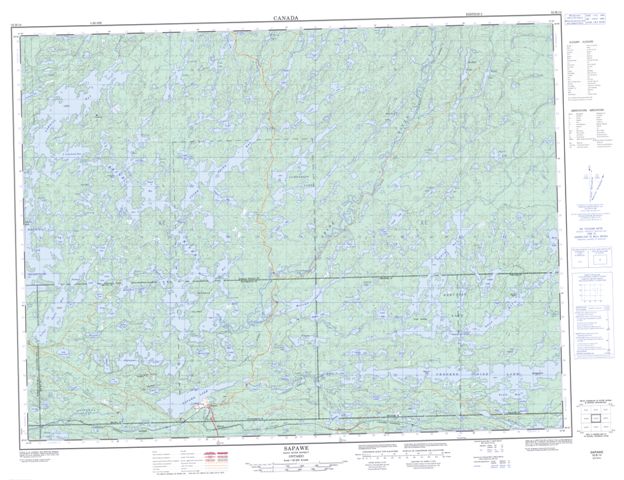Sapawe Topographic map 052B14 at 1:50,000 Scale