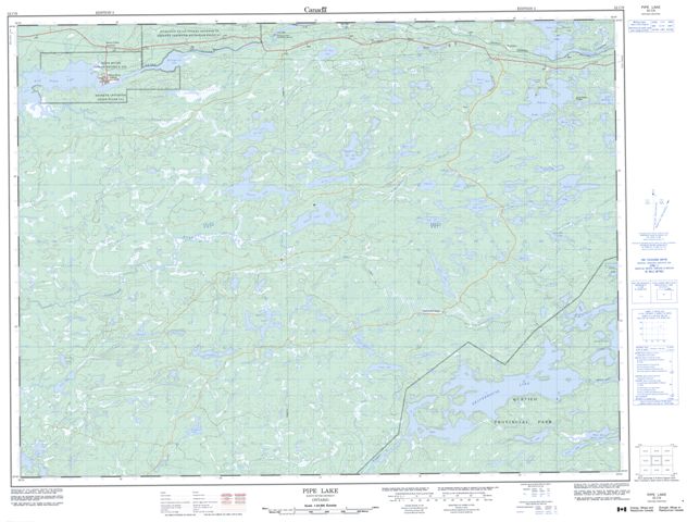 Pipe Lake Topographic map 052C09 at 1:50,000 Scale