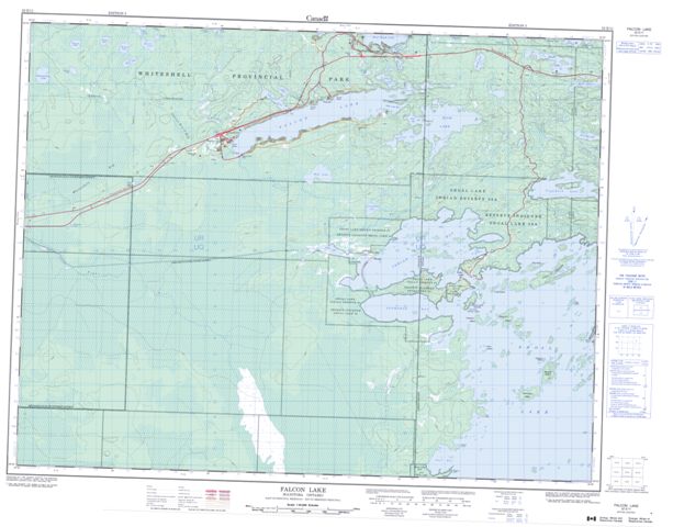 Falcon Lake Topographic map 052E11 at 1:50,000 Scale