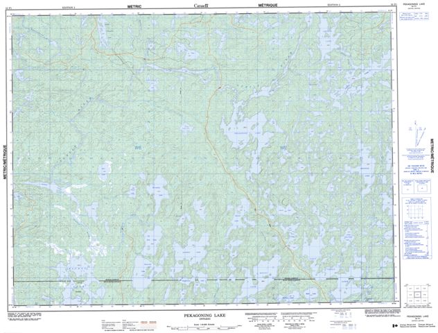 Pekagoning Lake Topographic map 052F01 at 1:50,000 Scale