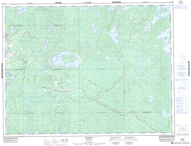 Dyment Topographic map 052F09 at 1:50,000 Scale