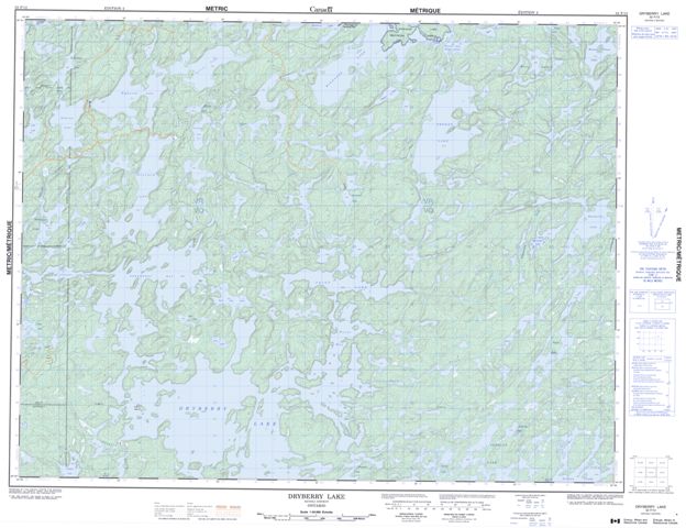Dryberry Lake Topographic map 052F12 at 1:50,000 Scale
