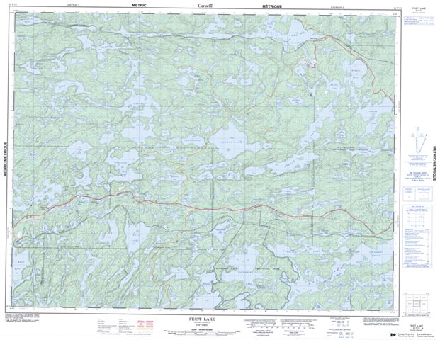 Feist Lake Topographic map 052F13 at 1:50,000 Scale