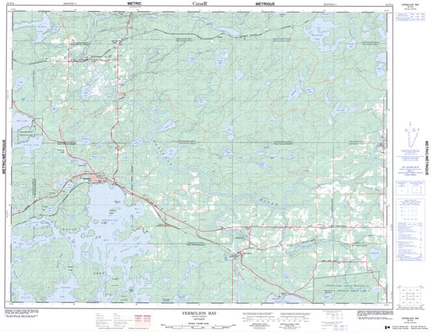 Vermilion Bay Topographic map 052F14 at 1:50,000 Scale