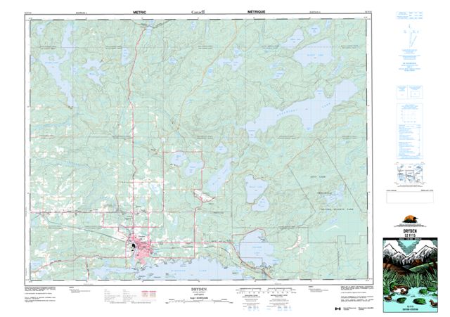 Dryden Topographic map 052F15 at 1:50,000 Scale
