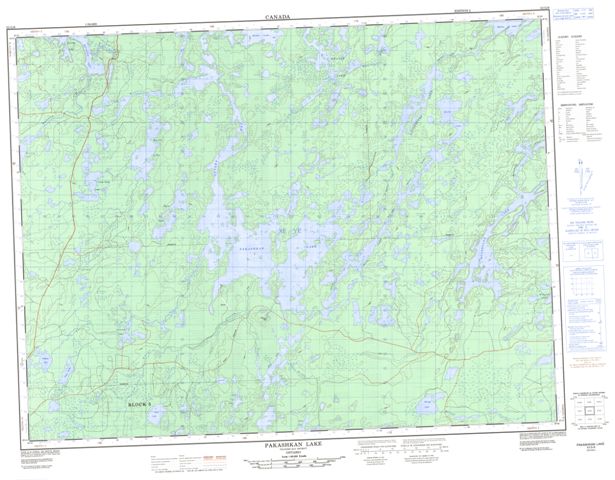 Pakashkan Lake Topographic map 052G08 at 1:50,000 Scale