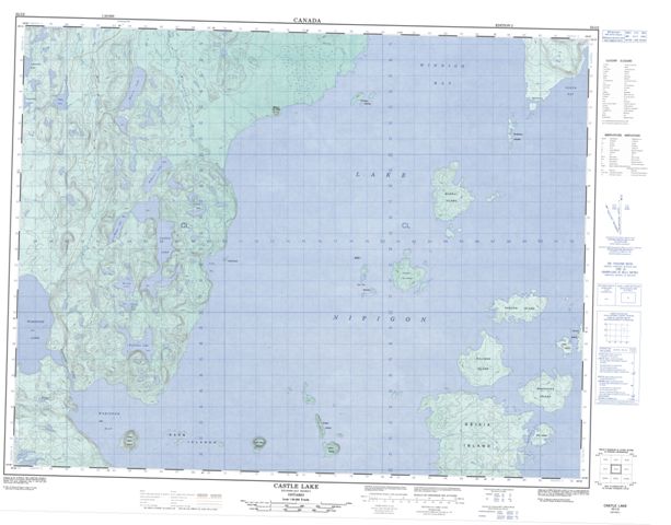Castle Lake Topographic map 052I02 at 1:50,000 Scale