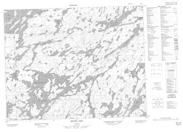 Miniss Lake Topographic map 052J15 at 1:50,000 Scale