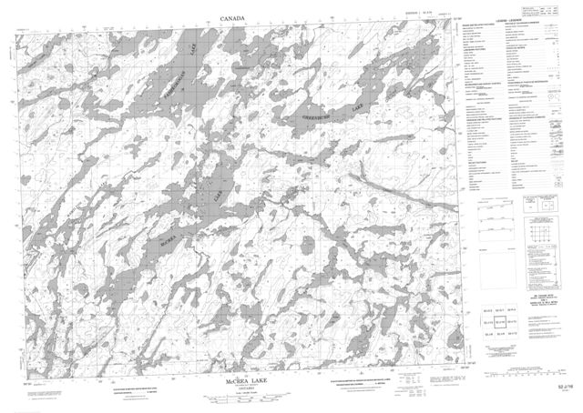 Mccrea Lake Topographic map 052J16 at 1:50,000 Scale